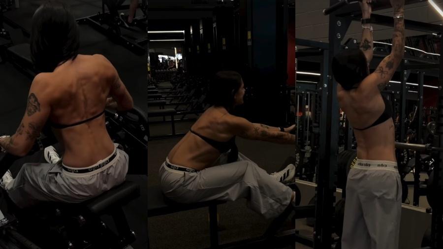 Ana Castela exibe shape musculoso na academia