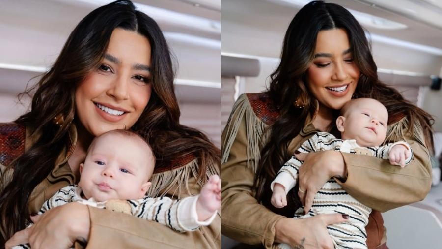 Lauana Prado mostra rosto do filho pela primeira vez